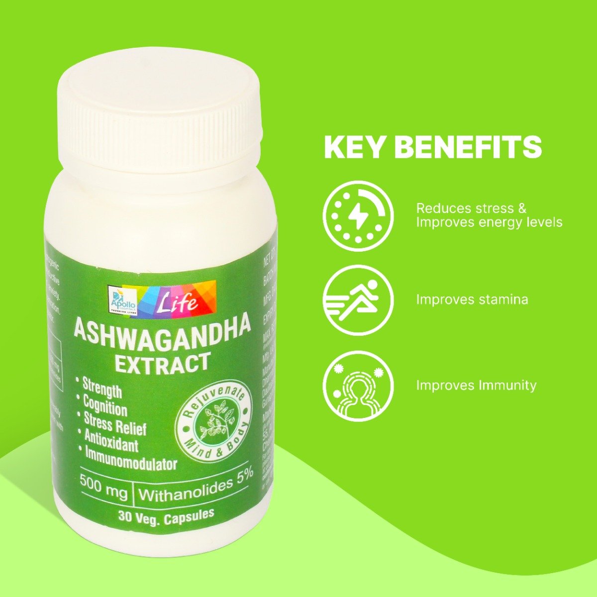 Apollo Life Ashwagandha Extract, 30 Capsules, Pack of 1 Apollo Life Ashwagandha Extract, 30 Capsules, Pack of 1