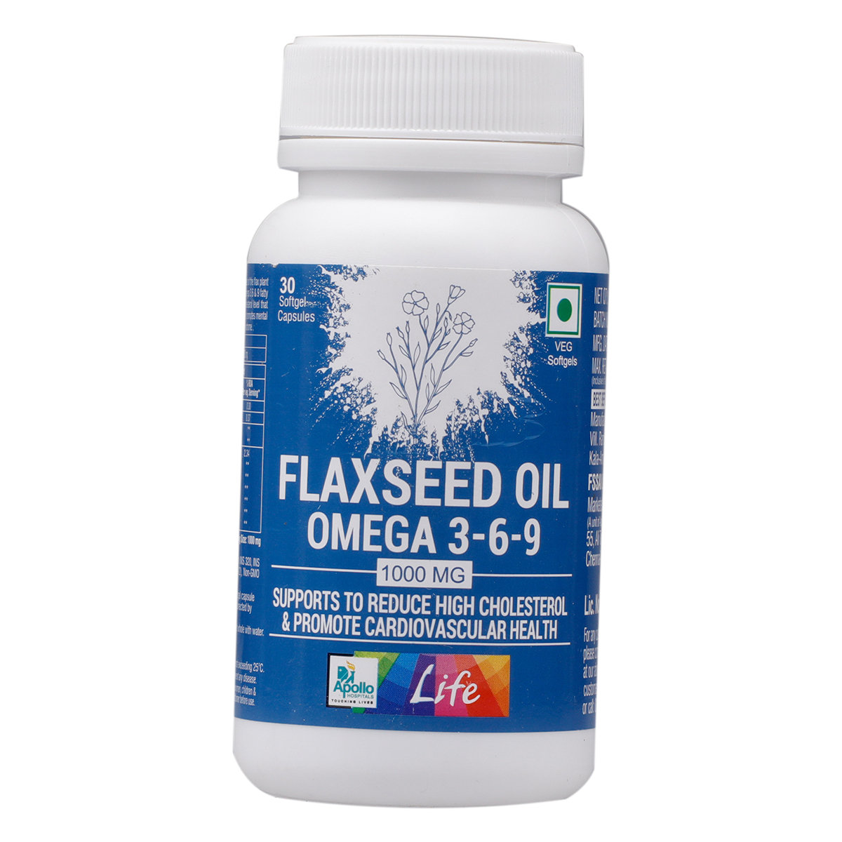 Apollo Life Flaxseed Oil Omega 3-6-9 1000 mg, 30 Capsules, Pack of 1 Apollo Life Flaxseed Oil Omega 3-6-9 1000 mg, 30 Capsules, Pack of 1