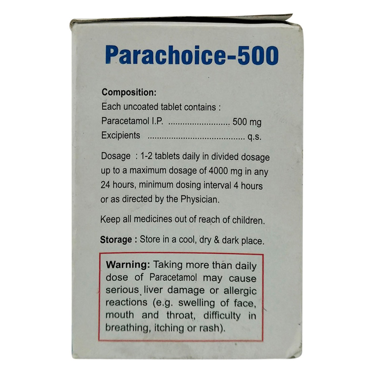 Apollo Pharmacy Parachoice 500 mg, 10 Tablets, Pack of 10 TABLETS Apollo Pharmacy Parachoice 500 mg, 10 Tablets, Pack of 10 TABLETS