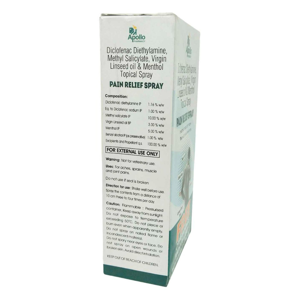 Apollo Pharmacy Pain Relief Spray with Free Crepe Bandage, 60 gm, Pack of 1 Apollo Pharmacy Pain Relief Spray with Free Crepe Bandage, 60 gm, Pack of 1