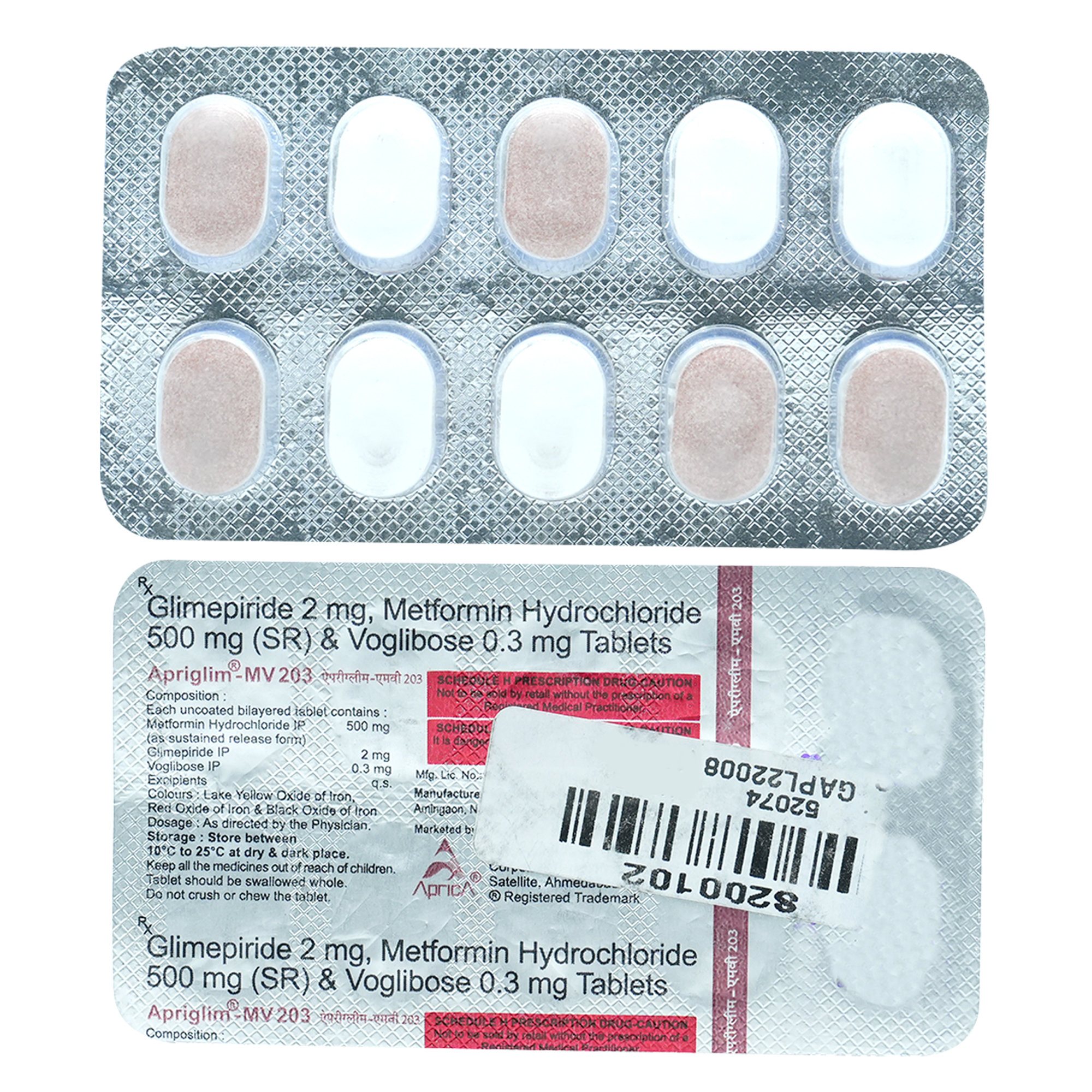 Apriglim-MV 203 Tablet 10's, Pack of 10 TabletS Apriglim-MV 203 Tablet 10's, Pack of 10 TabletS