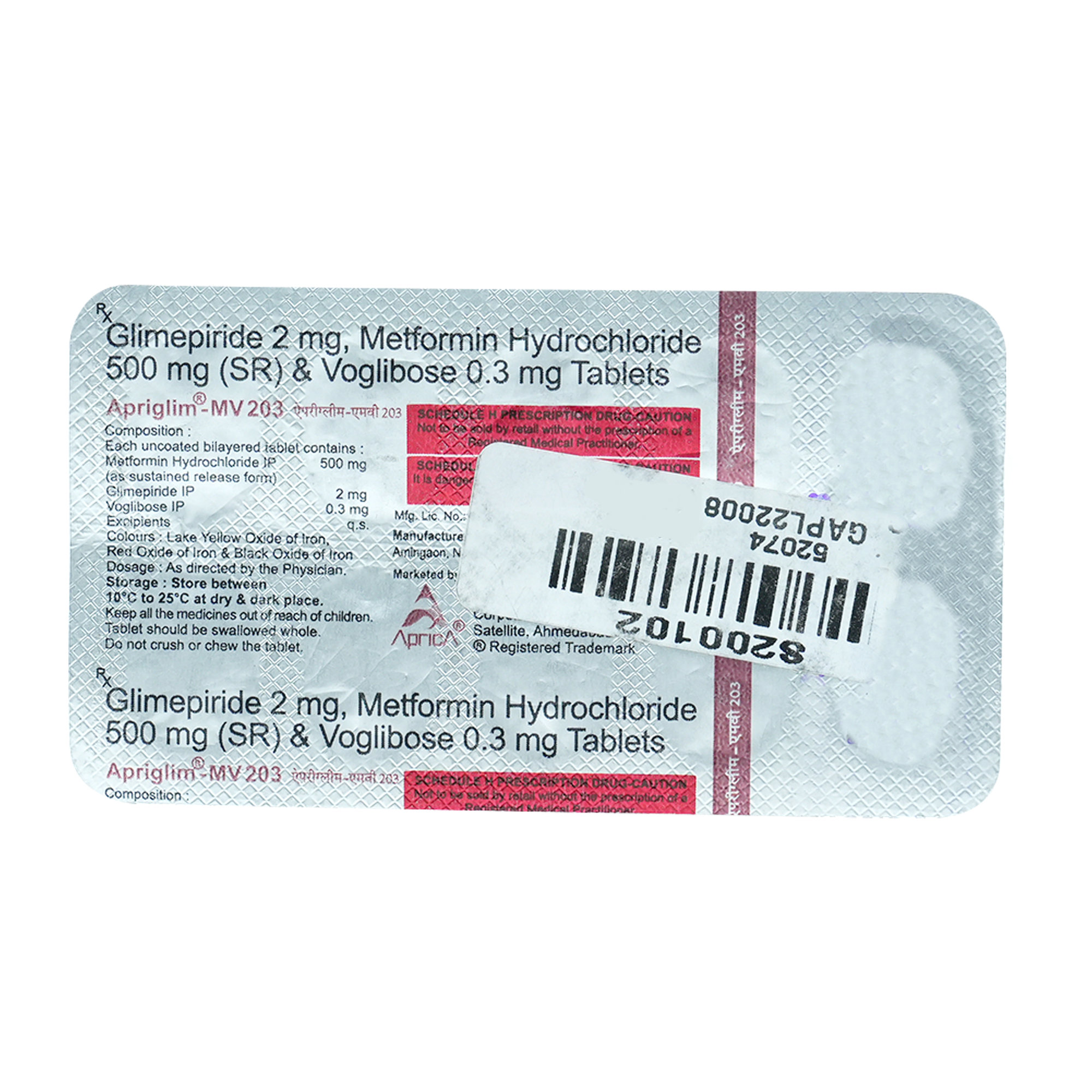 Apriglim-MV 203 Tablet 10's, Pack of 10 TabletS Apriglim-MV 203 Tablet 10's, Pack of 10 TabletS