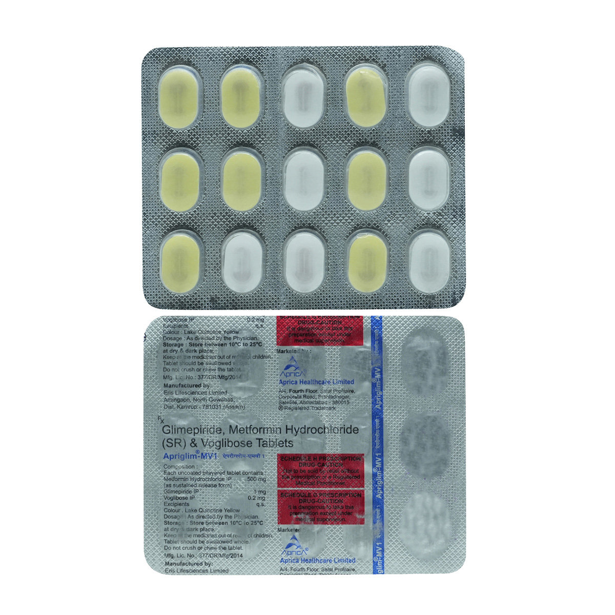 Apriglim-MV 1 Tablet 15's, Pack of 15 TABLETS Apriglim-MV 1 Tablet 15's, Pack of 15 TABLETS