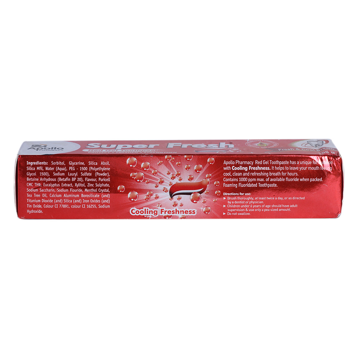 Apollo Pharmacy Super Fresh Red Gel Toothpaste, 100 gm, Pack of 1 Apollo Pharmacy Super Fresh Red Gel Toothpaste, 100 gm, Pack of 1