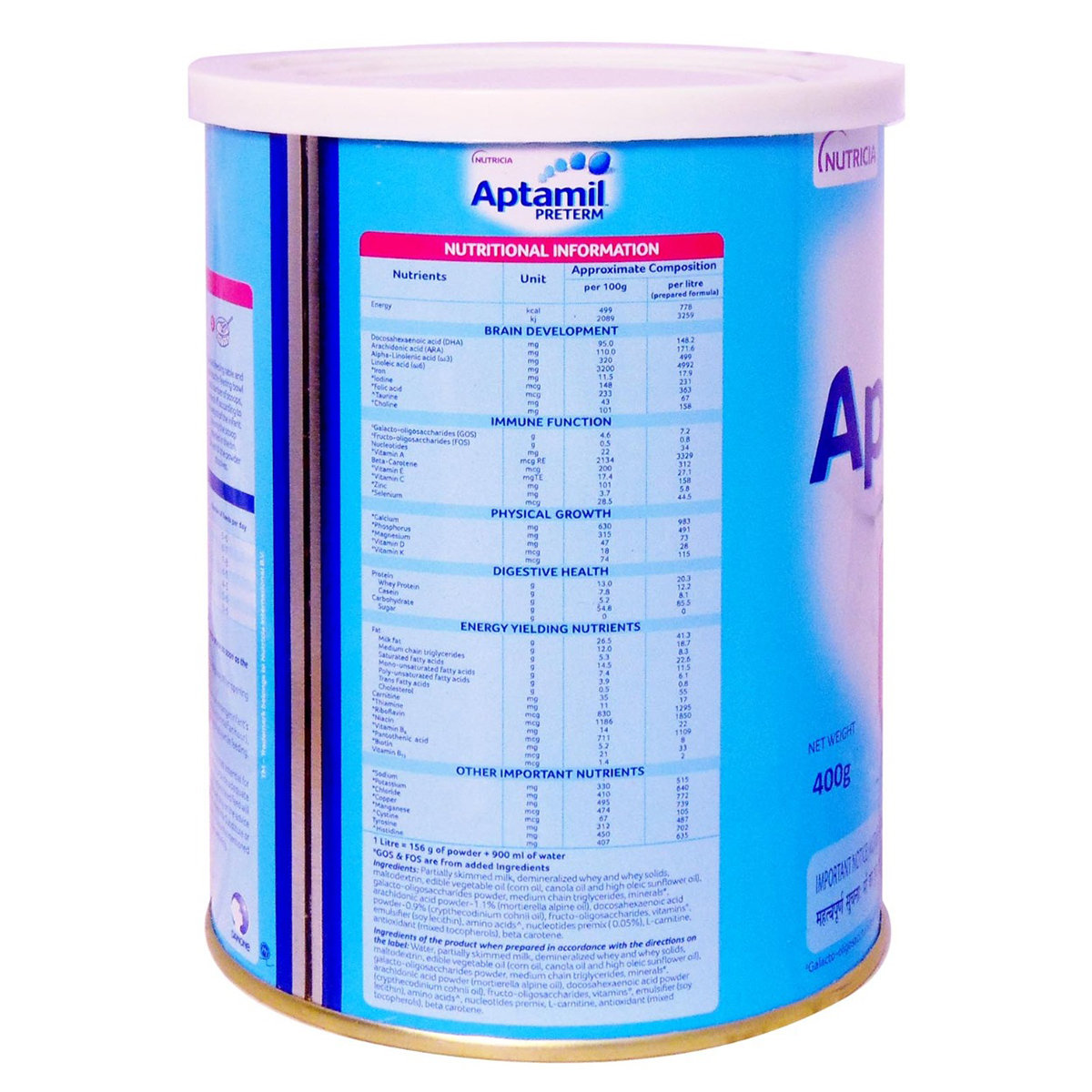 Aptamil Preterm Infant Formula, 400 gm Tin, Pack of 1 Aptamil Preterm Infant Formula, 400 gm Tin, Pack of 1