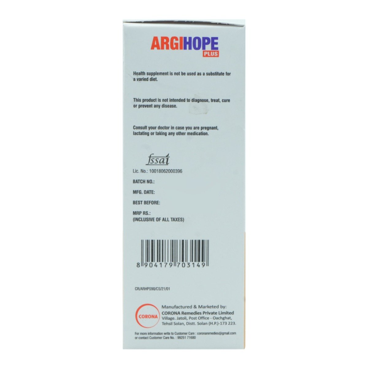 Argihope Plus Liquid 90 ml, Pack of 1 Argihope Plus Liquid 90 ml, Pack of 1