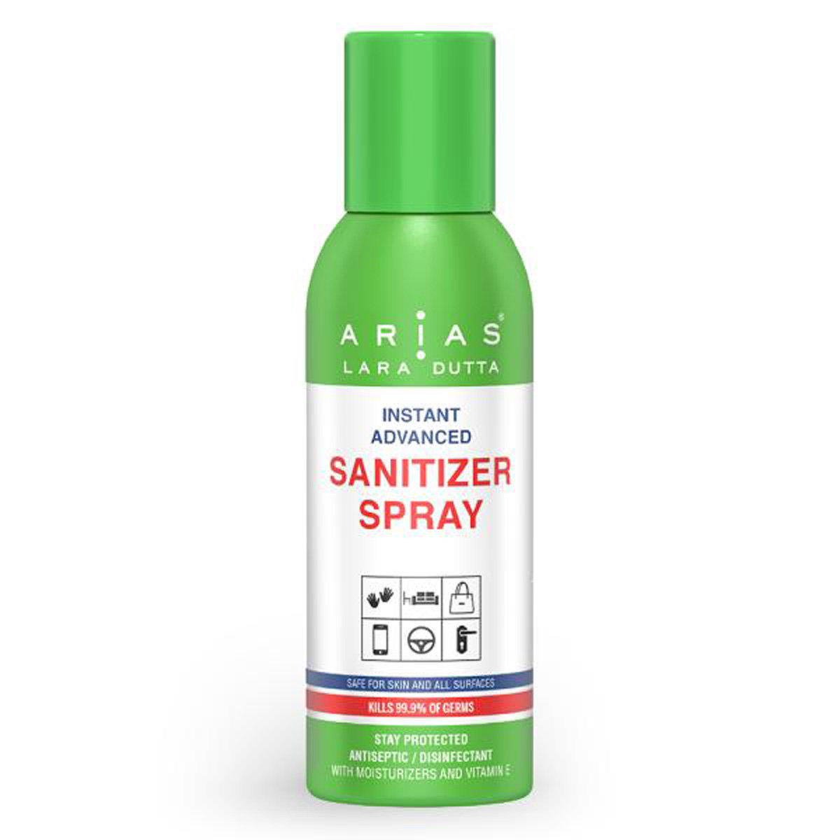 Arias Instant Advanced Sanitizer Spray 200 ml | With Moisturisers & Vitamin E | Kills 99.9% Germs | Safe For Skin & All Surfaces, Pack of 1 Arias Instant Advanced Sanitizer Spray 200 ml | With Moisturisers & Vitamin E | Kills 99.9% Germs | Safe For Skin & All Surfaces, Pack of 1