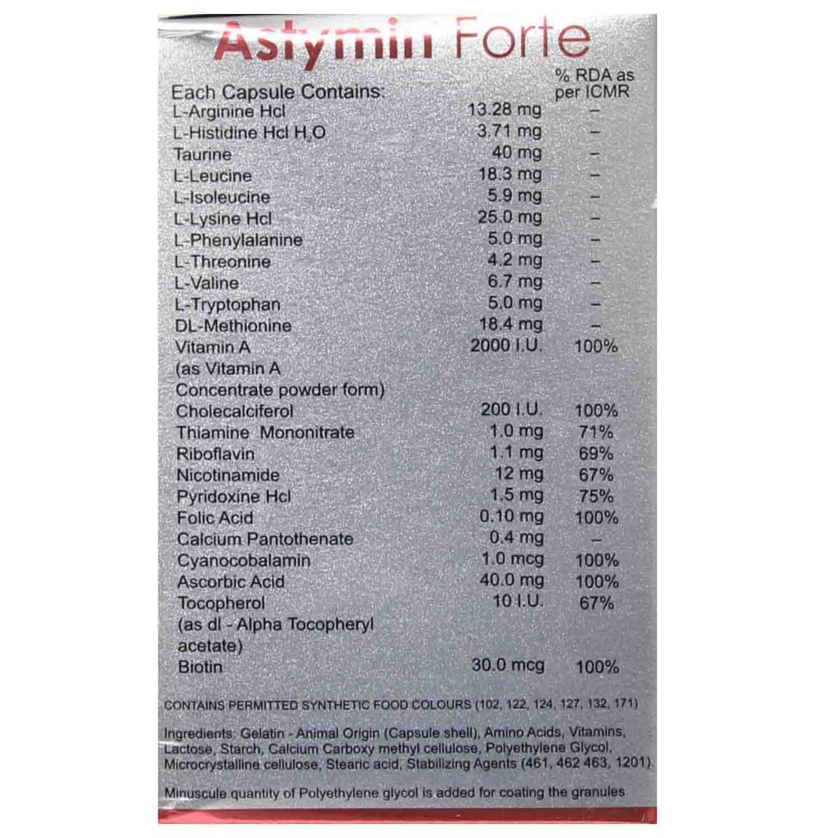 Astymin Forte Capsule 15's, Pack of 15 Astymin Forte Capsule 15's, Pack of 15
