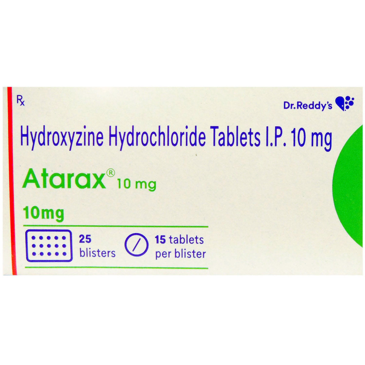 Atarax 10 mg Tablet 15's, Pack of 15 TABLETS Atarax 10 mg Tablet 15's, Pack of 15 TABLETS