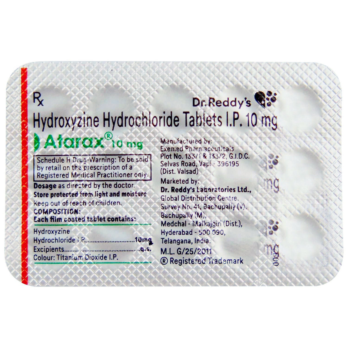Atarax 10 mg Tablet 15's, Pack of 15 TABLETS Atarax 10 mg Tablet 15's, Pack of 15 TABLETS