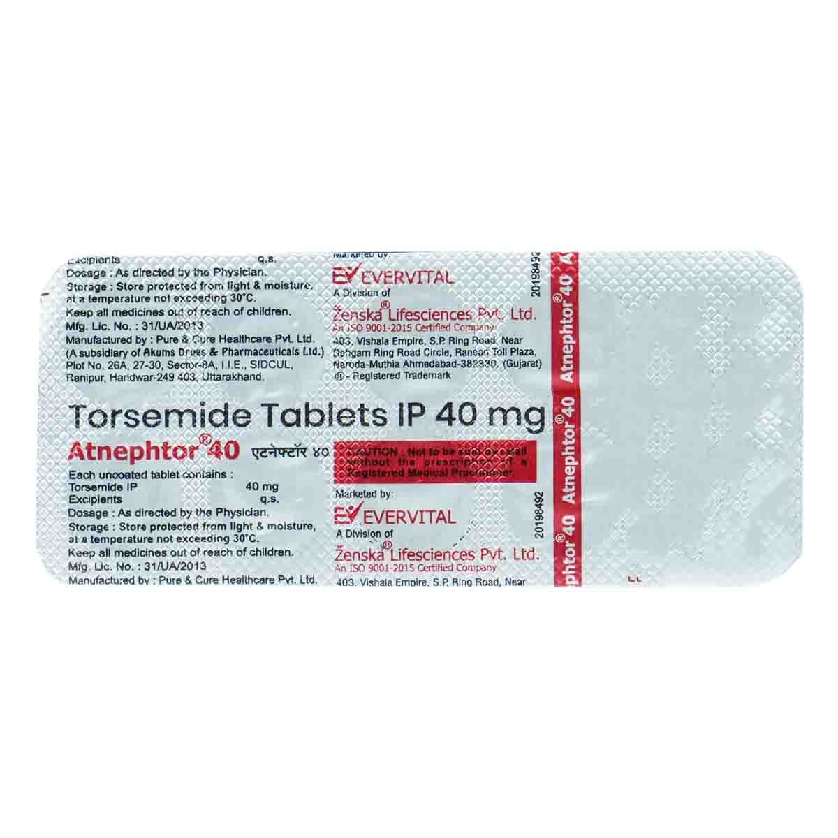 Atnephtor 40 Tablet 10's, Pack of 10 TabletS Atnephtor 40 Tablet 10's, Pack of 10 TabletS