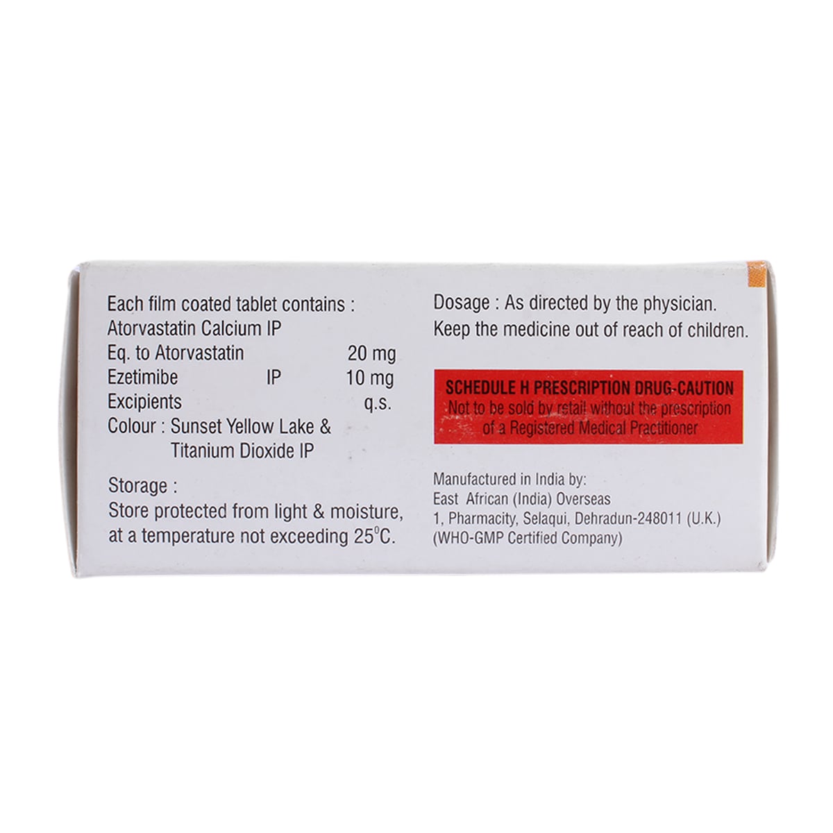 Atorva E 20 mg Tablet 10's, Pack of 10 TABLETS Atorva E 20 mg Tablet 10's, Pack of 10 TABLETS