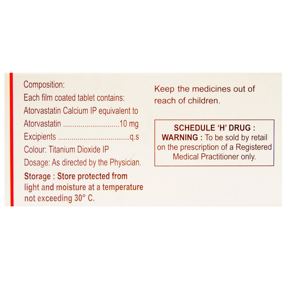 Atorsave 10 Tablet 15's, Pack of 15 TABLETS Atorsave 10 Tablet 15's, Pack of 15 TABLETS