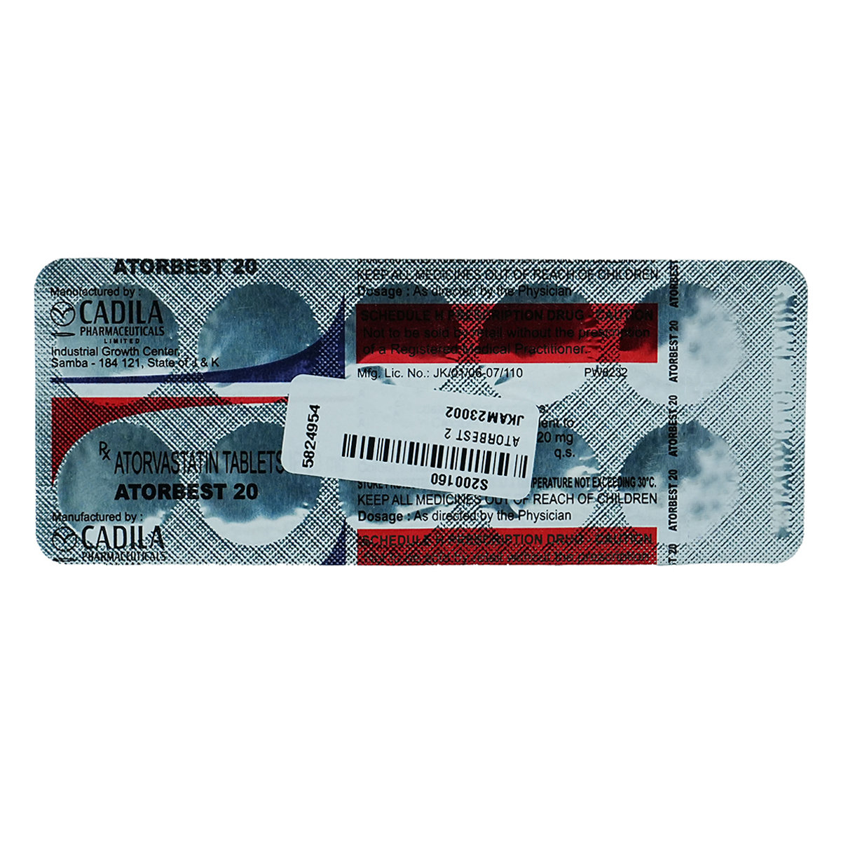 Atorbest 20 Tablet 10's, Pack of 10 TABLETS Atorbest 20 Tablet 10's, Pack of 10 TABLETS