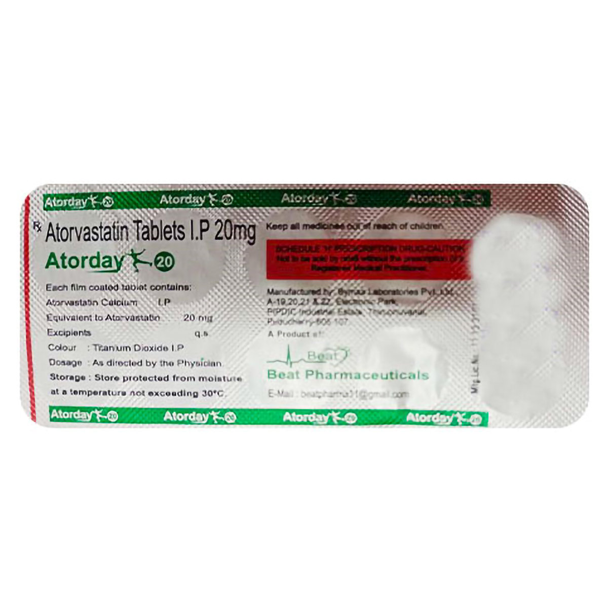 Atorday 20 Tablet 10's, Pack of 10 TABLETS Atorday 20 Tablet 10's, Pack of 10 TABLETS