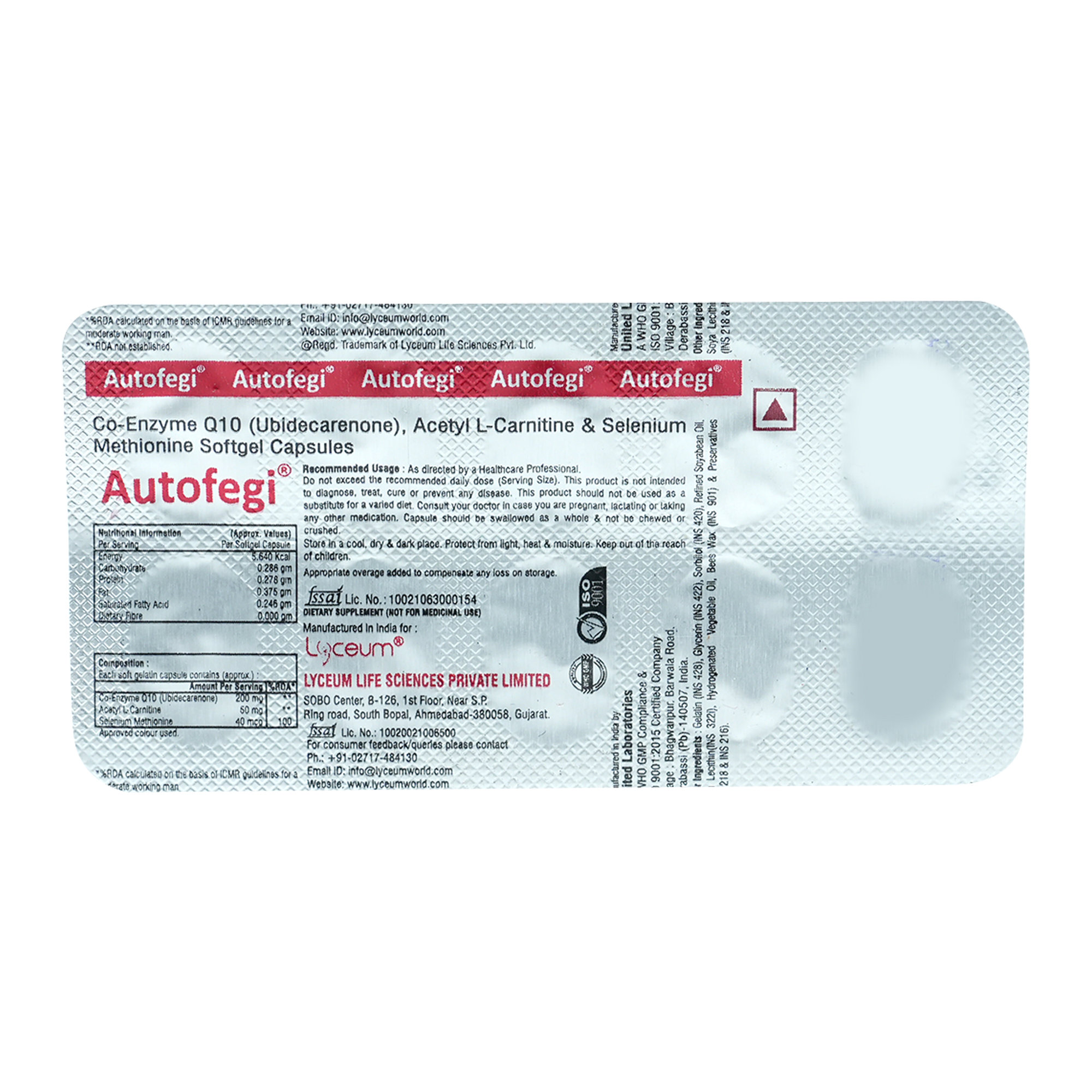 Autofegi Soft Gelatin Capsule 10's, Pack of 10 Autofegi Soft Gelatin Capsule 10's, Pack of 10