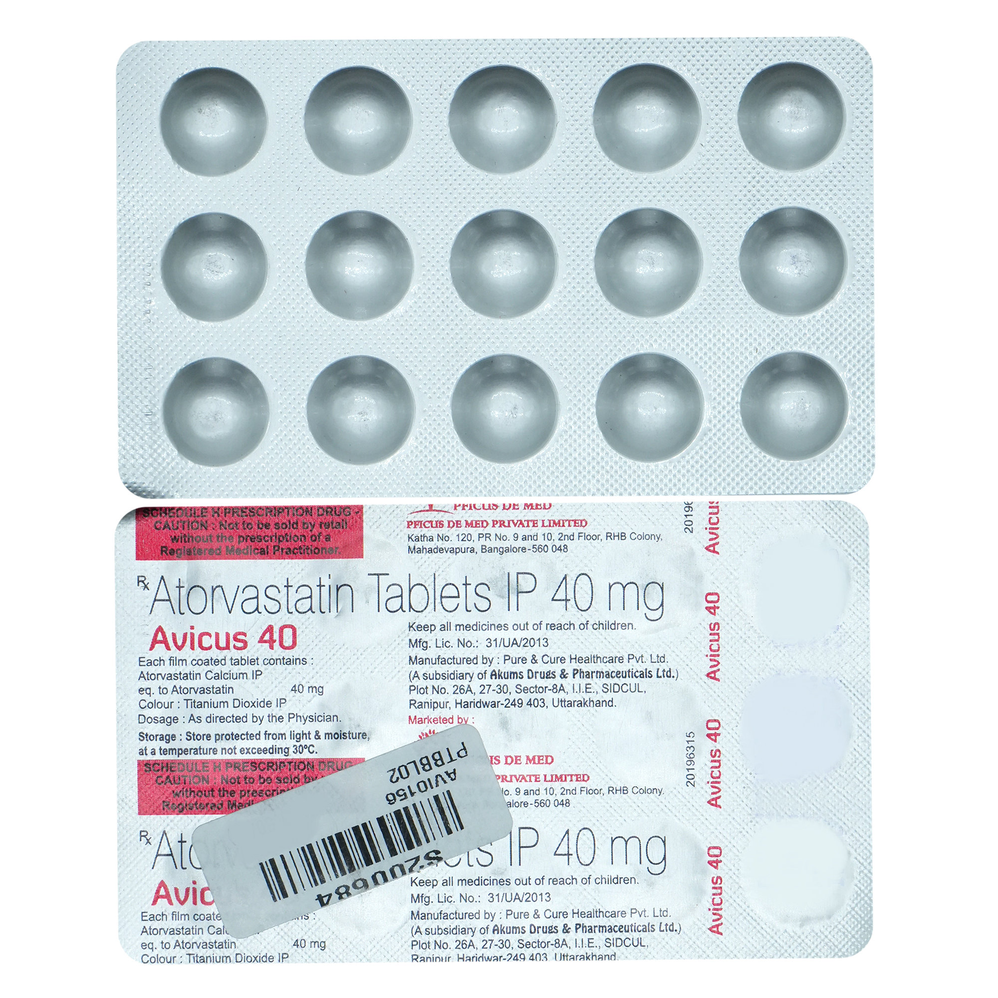 Avicus 40 mg Tablet 15's, Pack of 15 TabletS Avicus 40 mg Tablet 15's, Pack of 15 TabletS