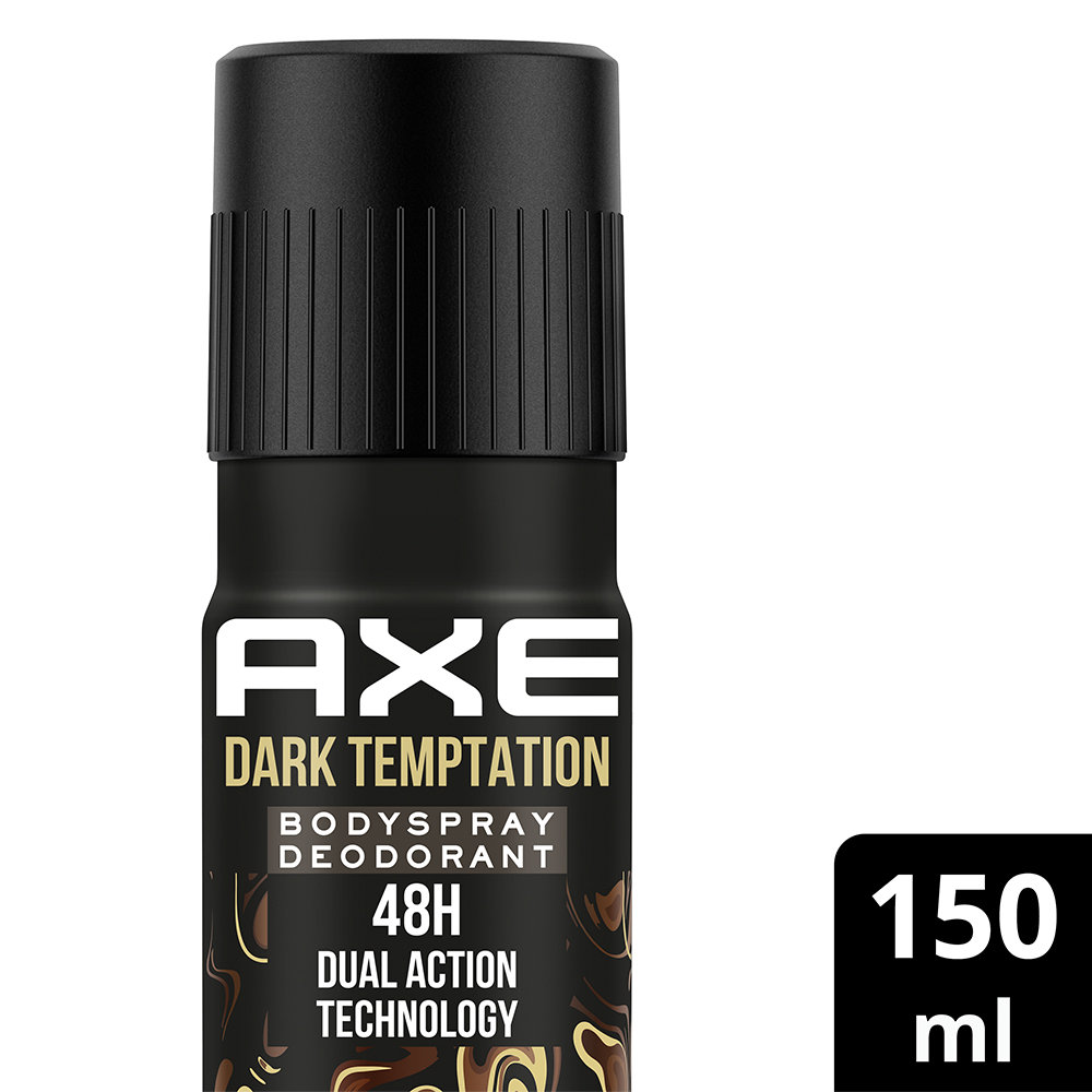 Axe Dark Temptation Long Lasting Bodyspray Deodorant for Men, 150 ml, Pack of 1 Axe Dark Temptation Long Lasting Bodyspray Deodorant for Men, 150 ml, Pack of 1