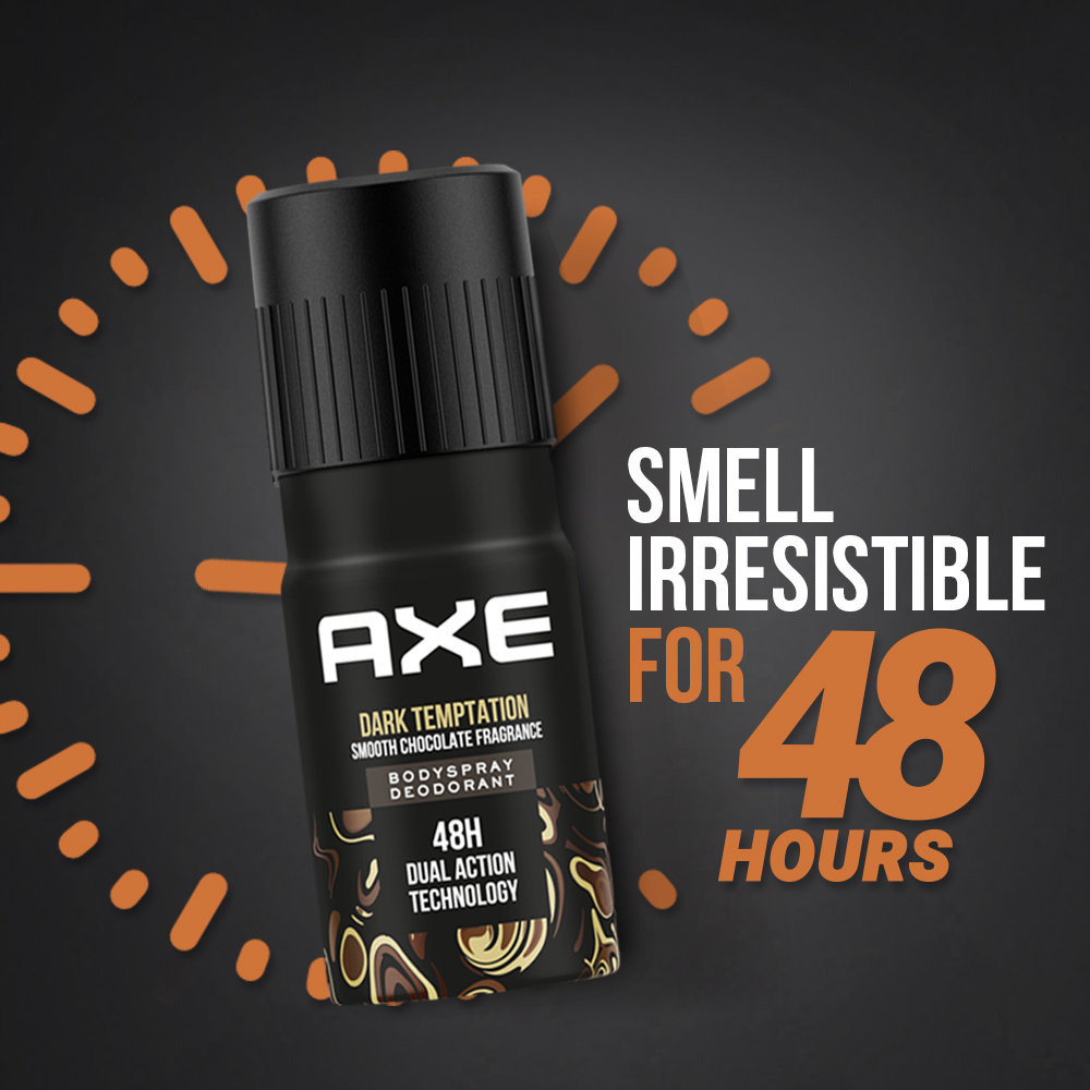 Axe Dark Temptation Long Lasting Bodyspray Deodorant for Men, 150 ml, Pack of 1 Axe Dark Temptation Long Lasting Bodyspray Deodorant for Men, 150 ml, Pack of 1