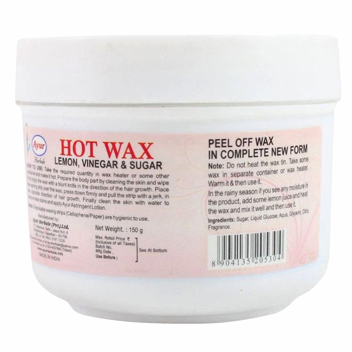 Ayur Herbals Hot Wax Hair Removal Cream, 150 gm, Pack of 1 Ayur Herbals Hot Wax Hair Removal Cream, 150 gm, Pack of 1