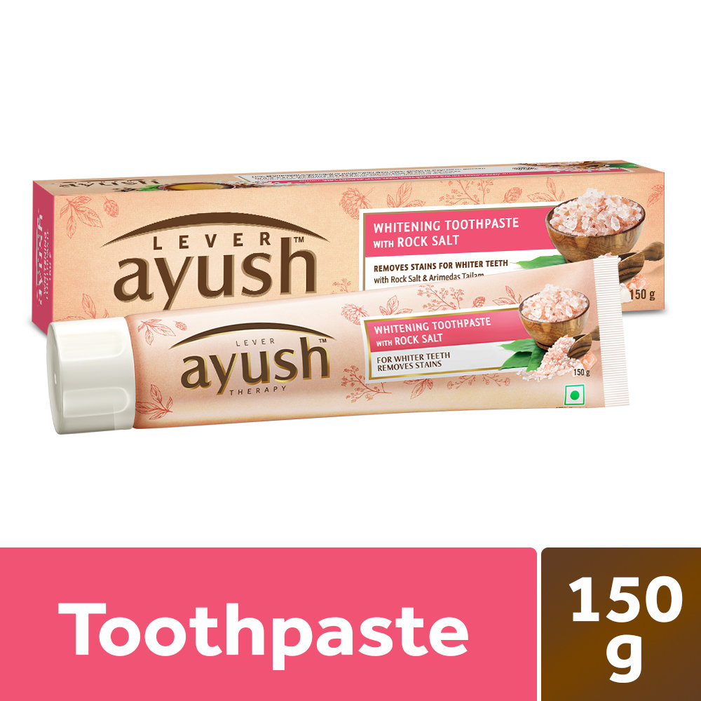 Lever Ayush Whitening Toothpaste with Rock Salt, 150 gm, Pack of 1 Lever Ayush Whitening Toothpaste with Rock Salt, 150 gm, Pack of 1