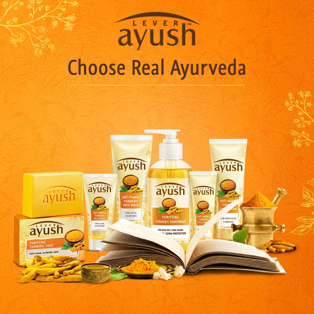 Lever Ayush Purifying Turmeric Soap, 400 gm (4x100 gm), Pack of 1 Lever Ayush Purifying Turmeric Soap, 400 gm (4x100 gm), Pack of 1