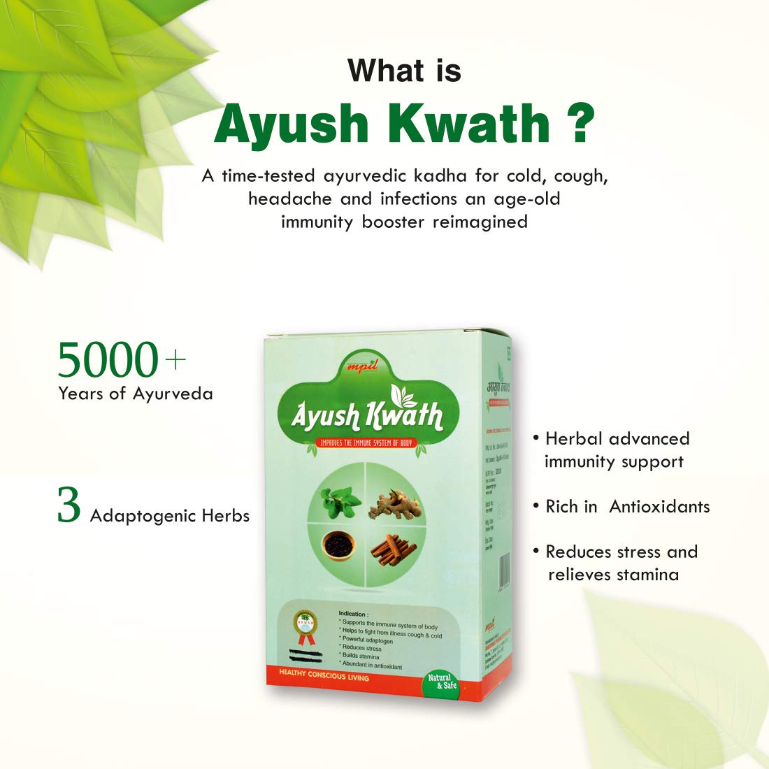 Ayush Kwath Powder, 144 gm (48 Sachets x 3 gm), Pack of 40 Ayush Kwath Powder, 144 gm (48 Sachets x 3 gm), Pack of 40