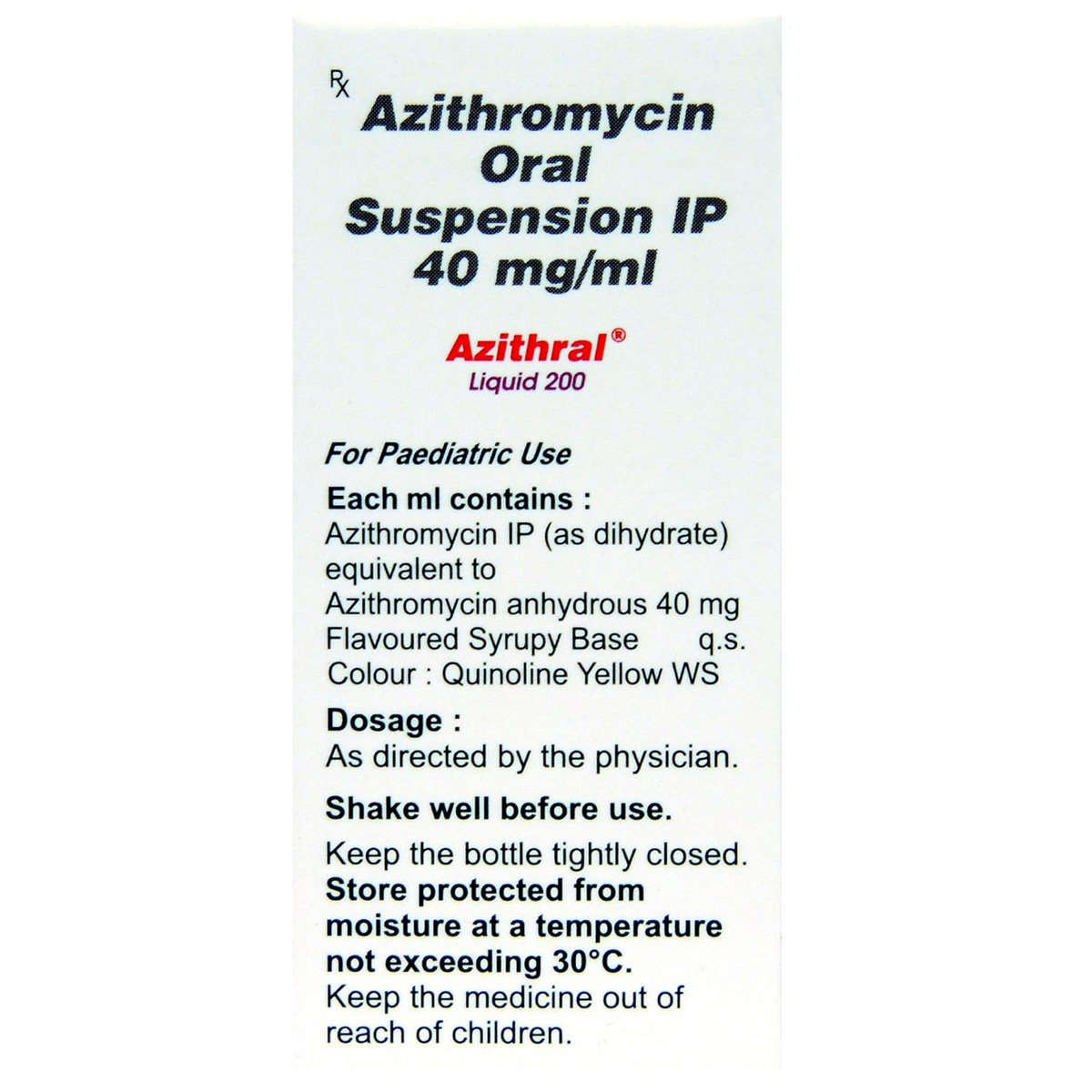 Azithral 200 Liquid 15 ml, Pack of 1 Liquid Azithral 200 Liquid 15 ml, Pack of 1 Liquid