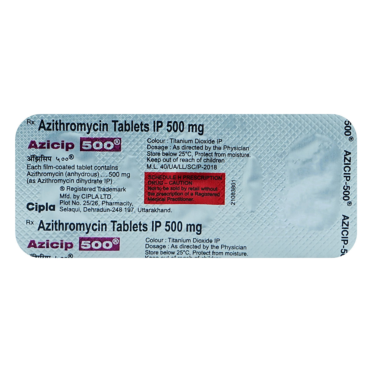 Azicip 500 Tablet 3's, Pack of 3 TABLETS Azicip 500 Tablet 3's, Pack of 3 TABLETS