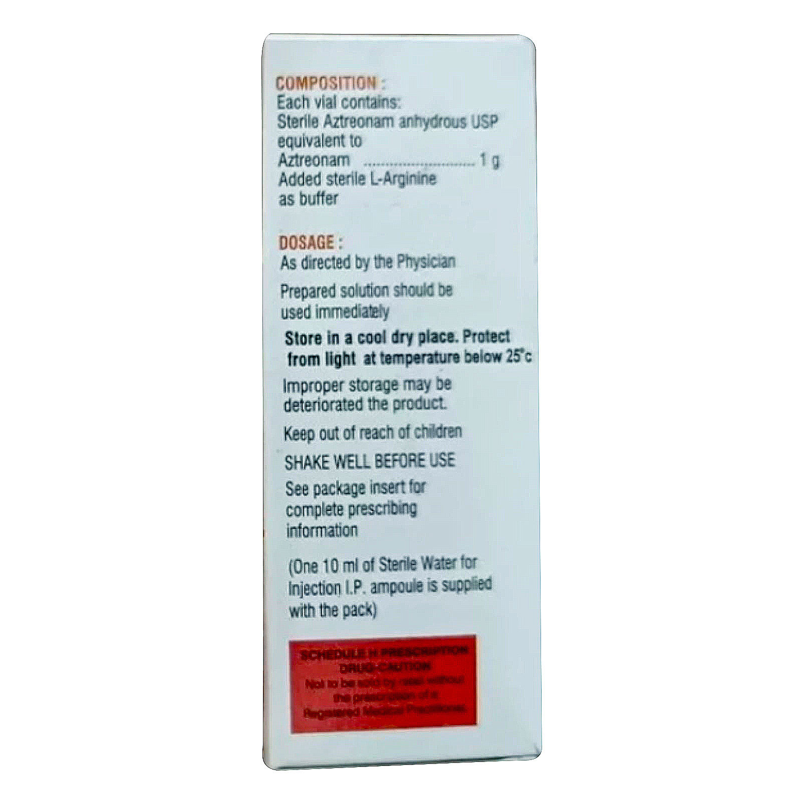AZTREO INJECTION 1GM, Pack of 1 INJECTION AZTREO INJECTION 1GM, Pack of 1 INJECTION