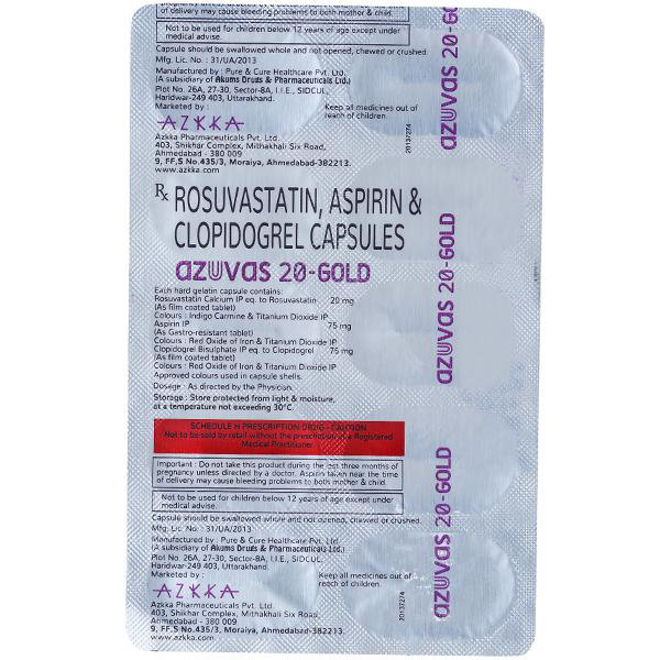 Azuvas 20-Gold Capsule 10's, Pack of 10 Azuvas 20-Gold Capsule 10's, Pack of 10