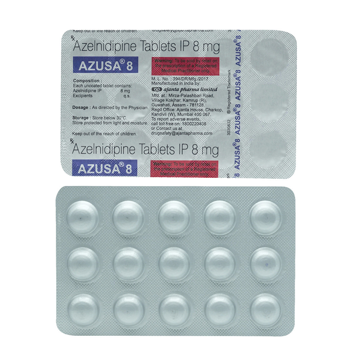 Azusa 8 mg Tablet 15's , Pack of 15 TABLETS Azusa 8 mg Tablet 15's , Pack of 15 TABLETS