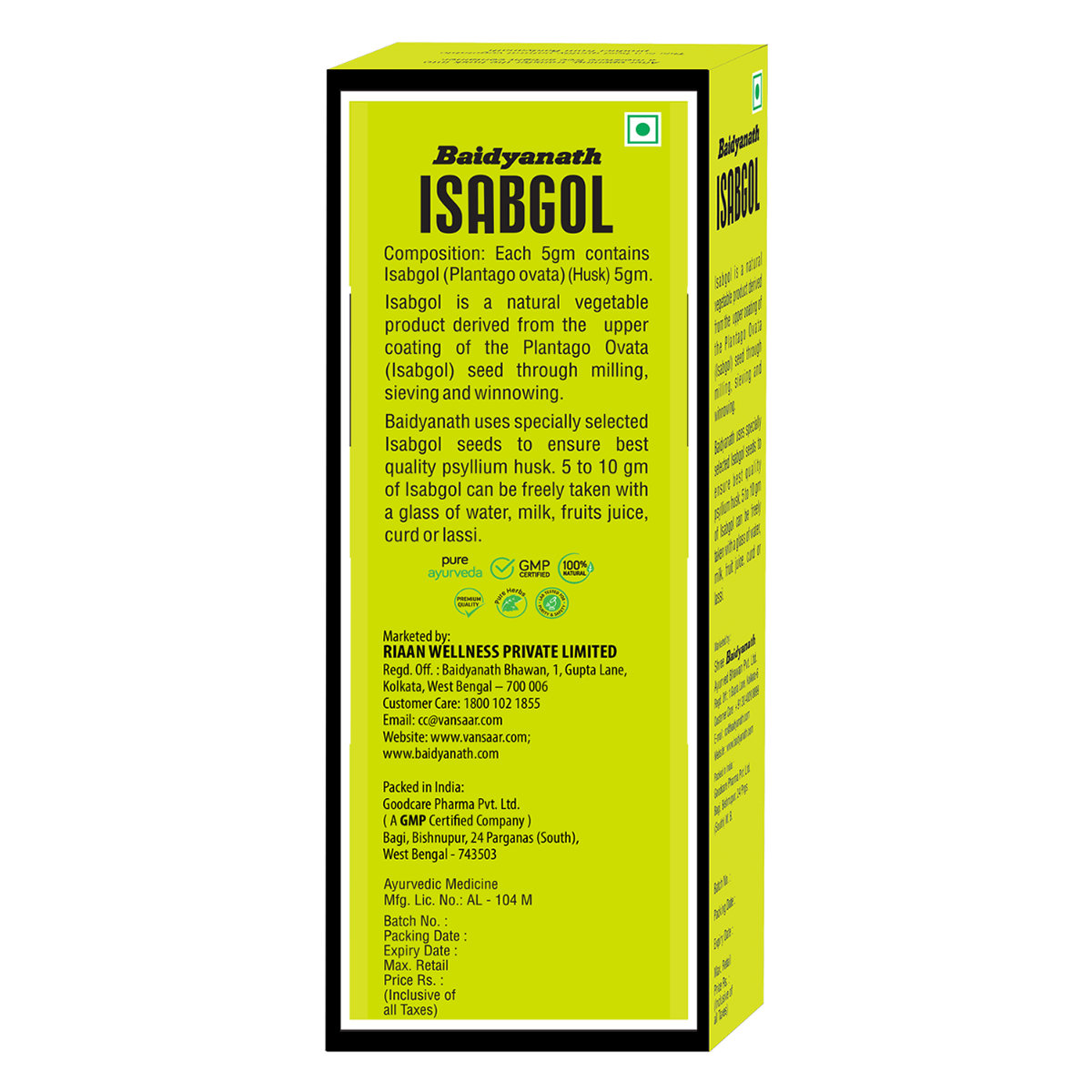 Baidyanath Vansaar Isabgol Powder, 200 gm, Pack of 1 Baidyanath Vansaar Isabgol Powder, 200 gm, Pack of 1