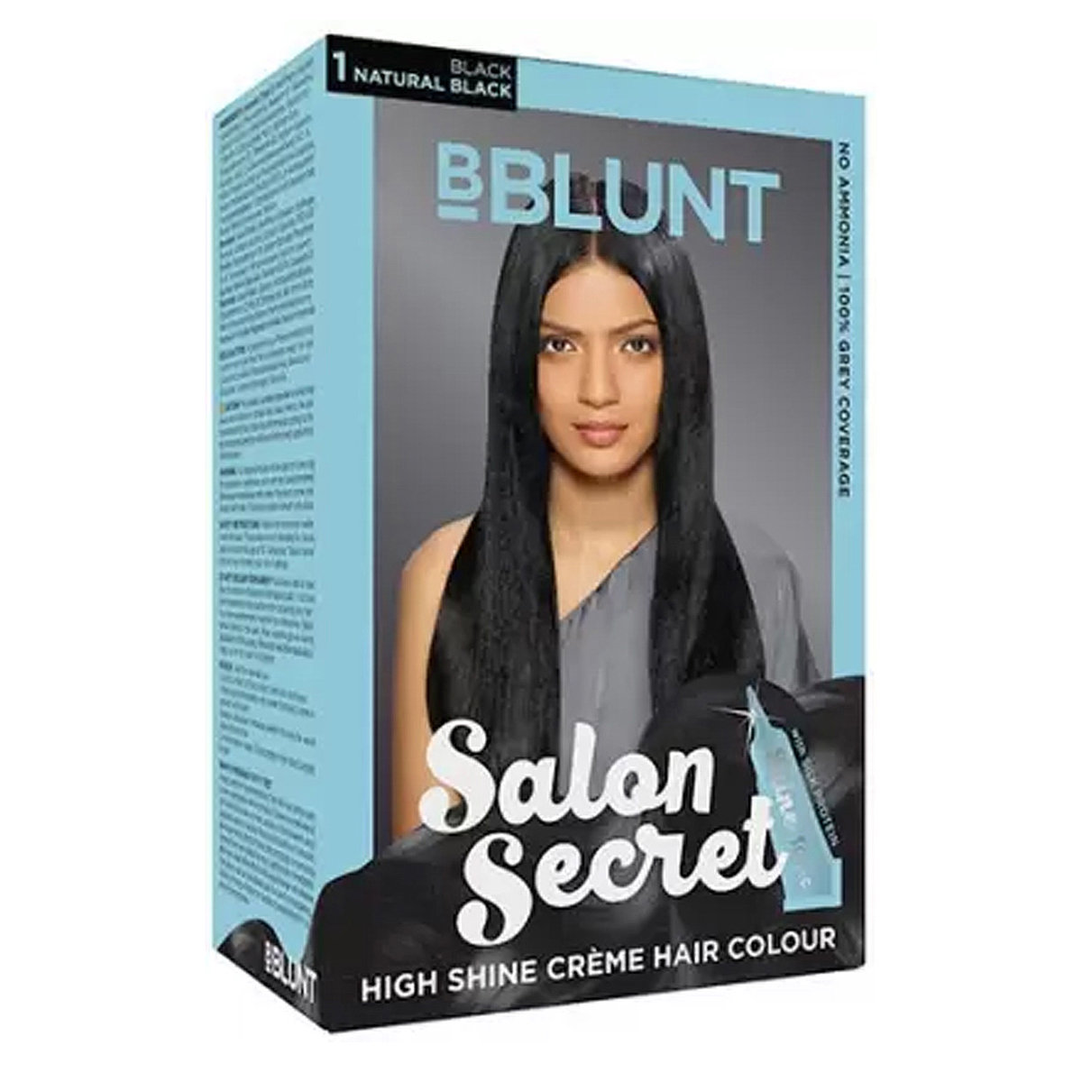 BBLUNT Salon Secret High Shine Creme Hair Colour , Black Natural Black 1, 100 gm with Shine Tonic, 8 ml, Pack of 1 BBLUNT Salon Secret High Shine Creme Hair Colour , Black Natural Black 1, 100 gm with Shine Tonic, 8 ml, Pack of 1