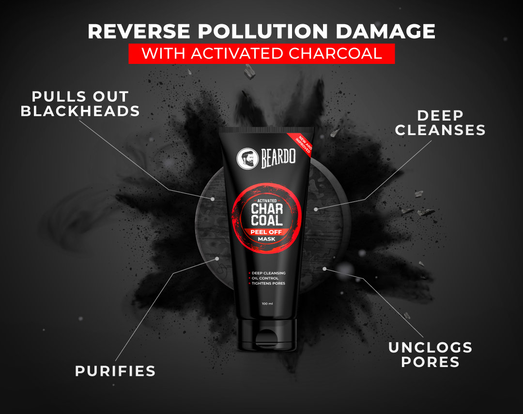 Beardo Activated Charcoal Peel Off Mask 100 ml | Activated Charcoal & Niacinamide | Provides Deep Cleansing | Helps In Pore Tightening | Eliminated Dirt & Oil | For Men, Pack of 1 Beardo Activated Charcoal Peel Off Mask 100 ml | Activated Charcoal & Niacinamide | Provides Deep Cleansing | Helps In Pore Tightening | Eliminated Dirt & Oil | For Men, Pack of 1