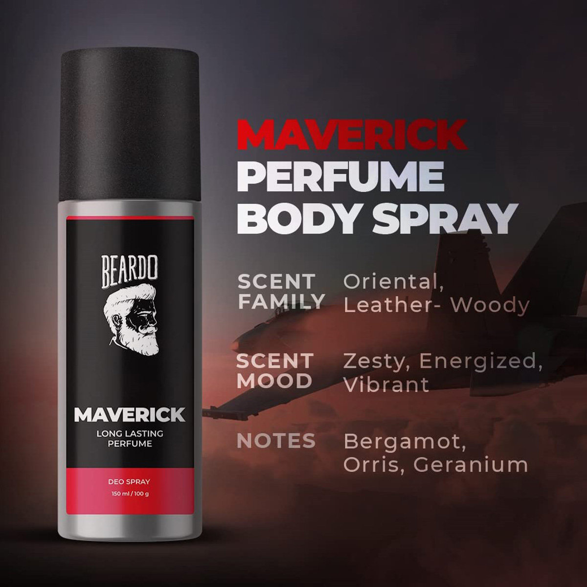 Beardo Maverick Long Lasting Perfume Deo Spray, 150 ml, Pack of 1 Beardo Maverick Long Lasting Perfume Deo Spray, 150 ml, Pack of 1