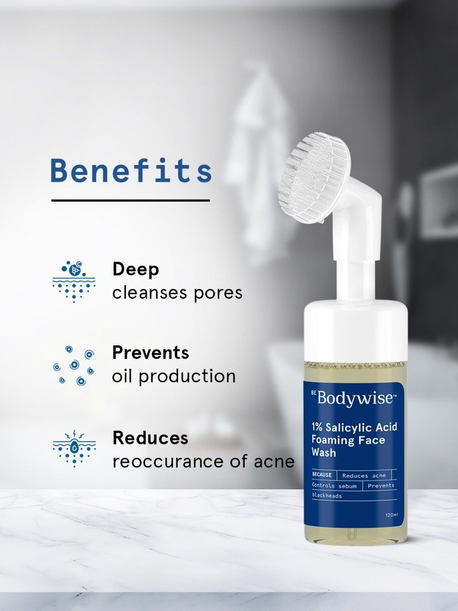 Be Bodywise 1% Salicylic Acid Body Wash 120 ml | 1% Salicylic Acid | Prevent Body Acne | Exfoliates Dead Skin | For All Skin Type, Pack of 1 Be Bodywise 1% Salicylic Acid Body Wash 120 ml | 1% Salicylic Acid | Prevent Body Acne | Exfoliates Dead Skin | For All Skin Type, Pack of 1