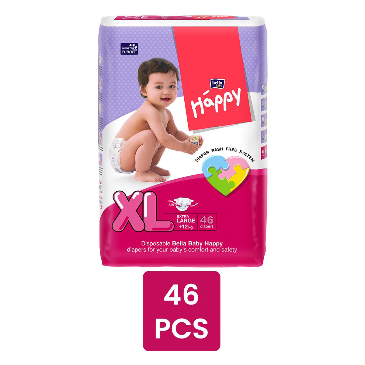 Bella Baby Happy Diapers XL, 46 Count, Pack of 1 Bella Baby Happy Diapers XL, 46 Count, Pack of 1