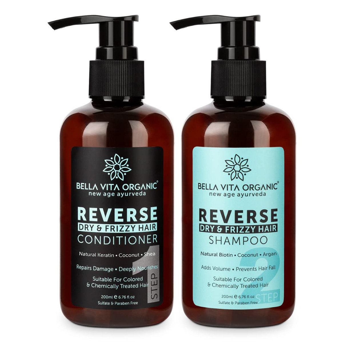 Bella Vita Organic Reverse Hairwash Conditioner + Shampoo, 200 ml Each, Pack of 1 Bella Vita Organic Reverse Hairwash Conditioner + Shampoo, 200 ml Each, Pack of 1