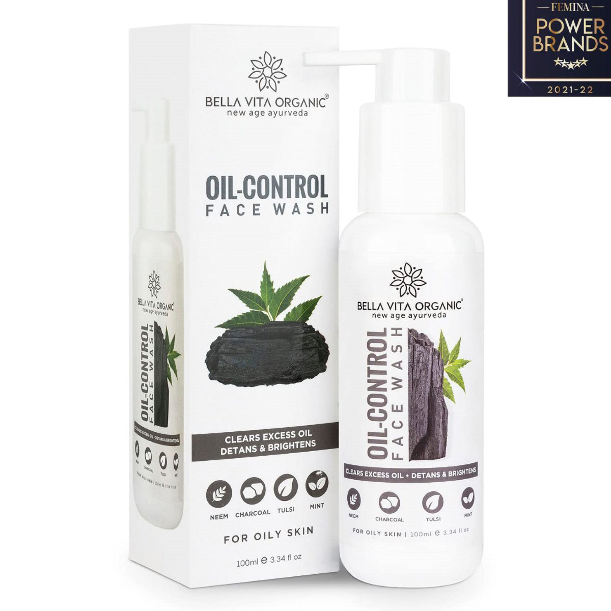 Bella Vita Organic Oil-Control Face Wash, 100 ml | Neem, Charcoal, Tulsi & Mint | Removes Tan & Excess Oil | Eliminates Dead Cells & Blackheads | Brightens Skin | For Oily Skin, Pack of 1 Bella Vita Organic Oil-Control Face Wash, 100 ml | Neem, Charcoal, Tulsi & Mint | Removes Tan & Excess Oil | Eliminates Dead Cells & Blackheads | Brightens Skin | For Oily Skin, Pack of 1