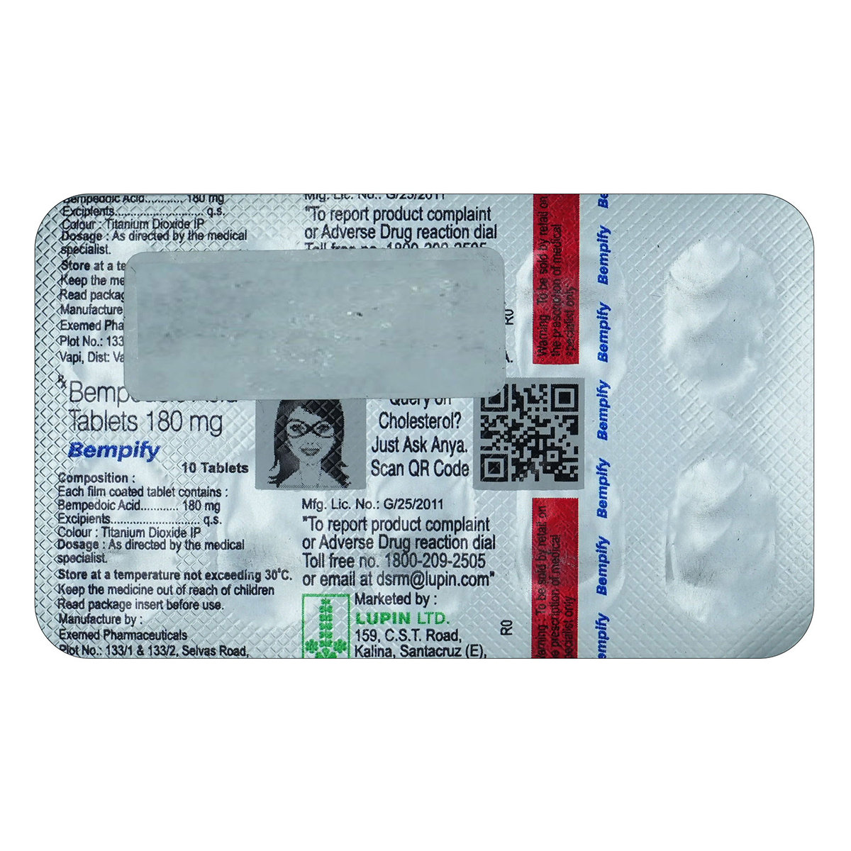 Bempify 180 Tablet 10's, Pack of 10 TabletS Bempify 180 Tablet 10's, Pack of 10 TabletS