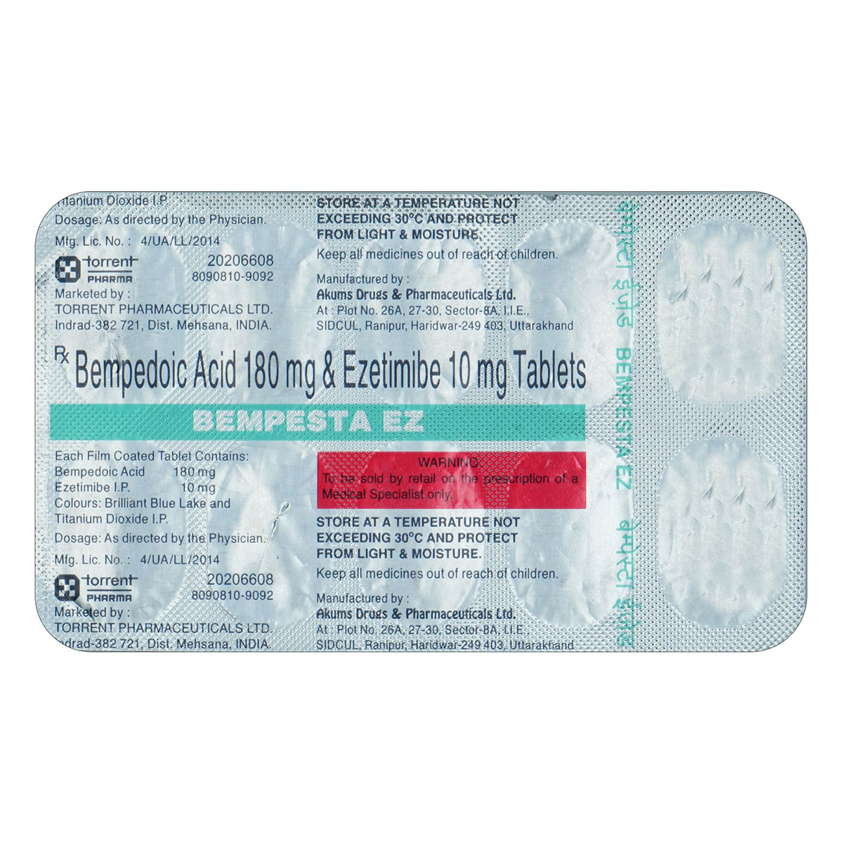 Bempesta EZ 180/10 Tablet 10's, Pack of 10 TabletS Bempesta EZ 180/10 Tablet 10's, Pack of 10 TabletS