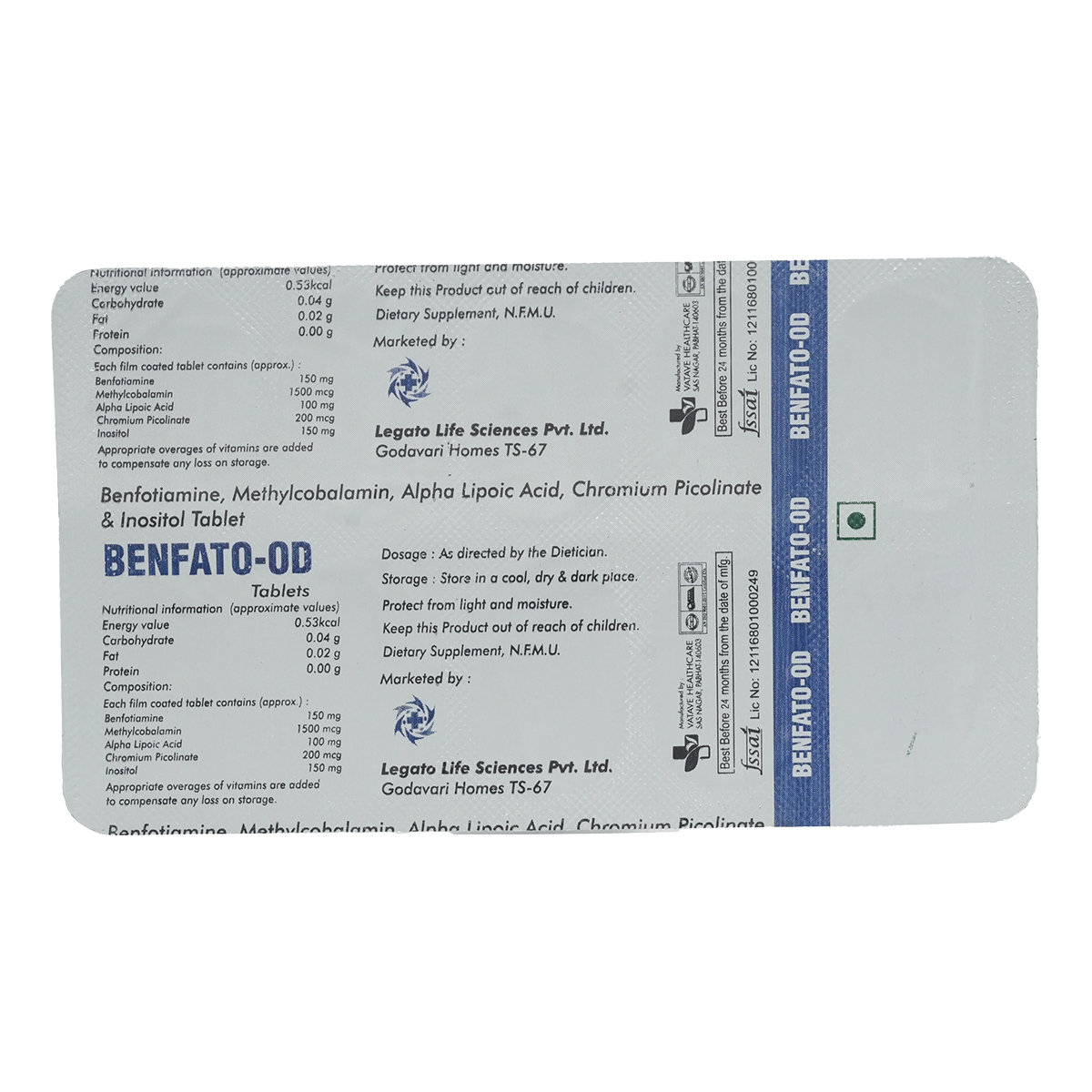 Benfato OD Tablet 10's, Pack of 10 Benfato OD Tablet 10's, Pack of 10