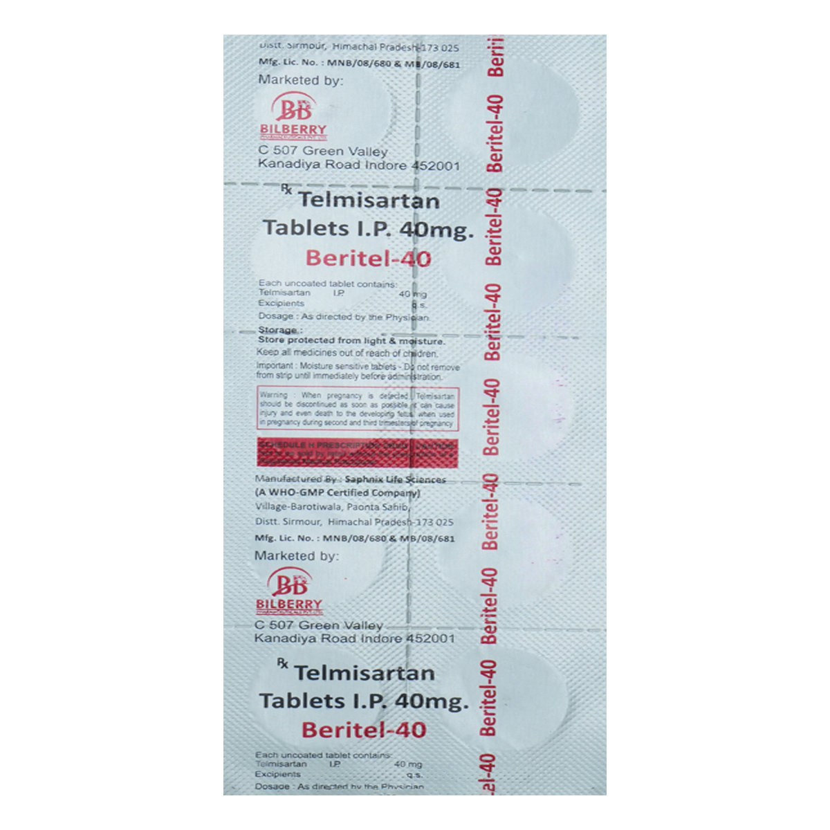 Beritel-40 Tablet 10's, Pack of 10 TABLETS Beritel-40 Tablet 10's, Pack of 10 TABLETS