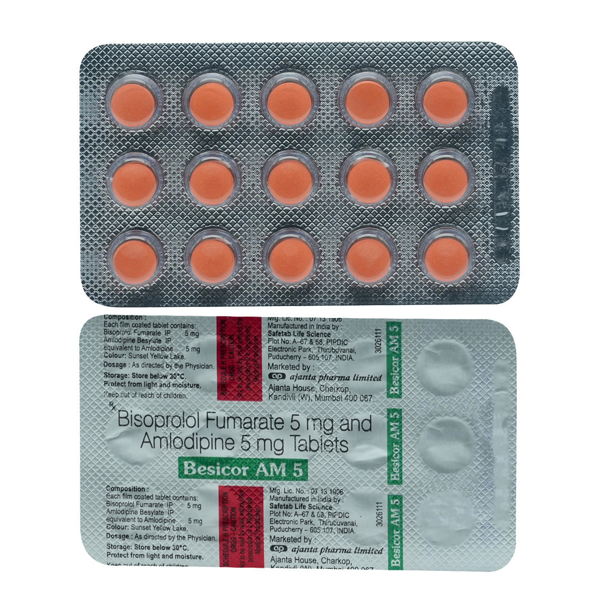 Besicor AM 5 Tablet 15's, Pack of 15 TABLETS Besicor AM 5 Tablet 15's, Pack of 15 TABLETS