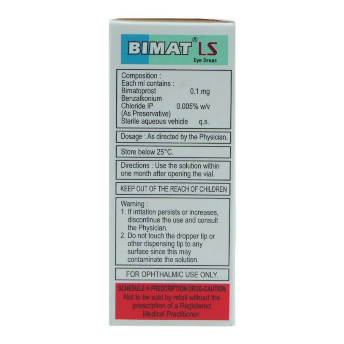 Bimat LS Eye Drops 3 ml, Pack of 1 DROPS Bimat LS Eye Drops 3 ml, Pack of 1 DROPS