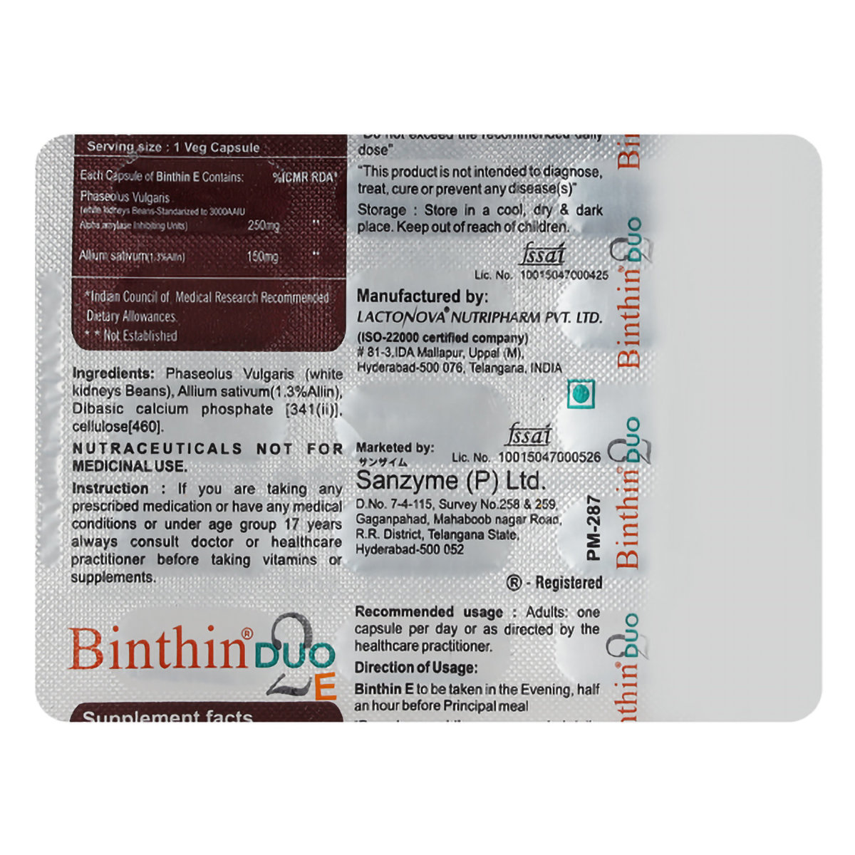 Binthin Duo M&E, 30 Capsules, Pack of 1 Binthin Duo M&E, 30 Capsules, Pack of 1