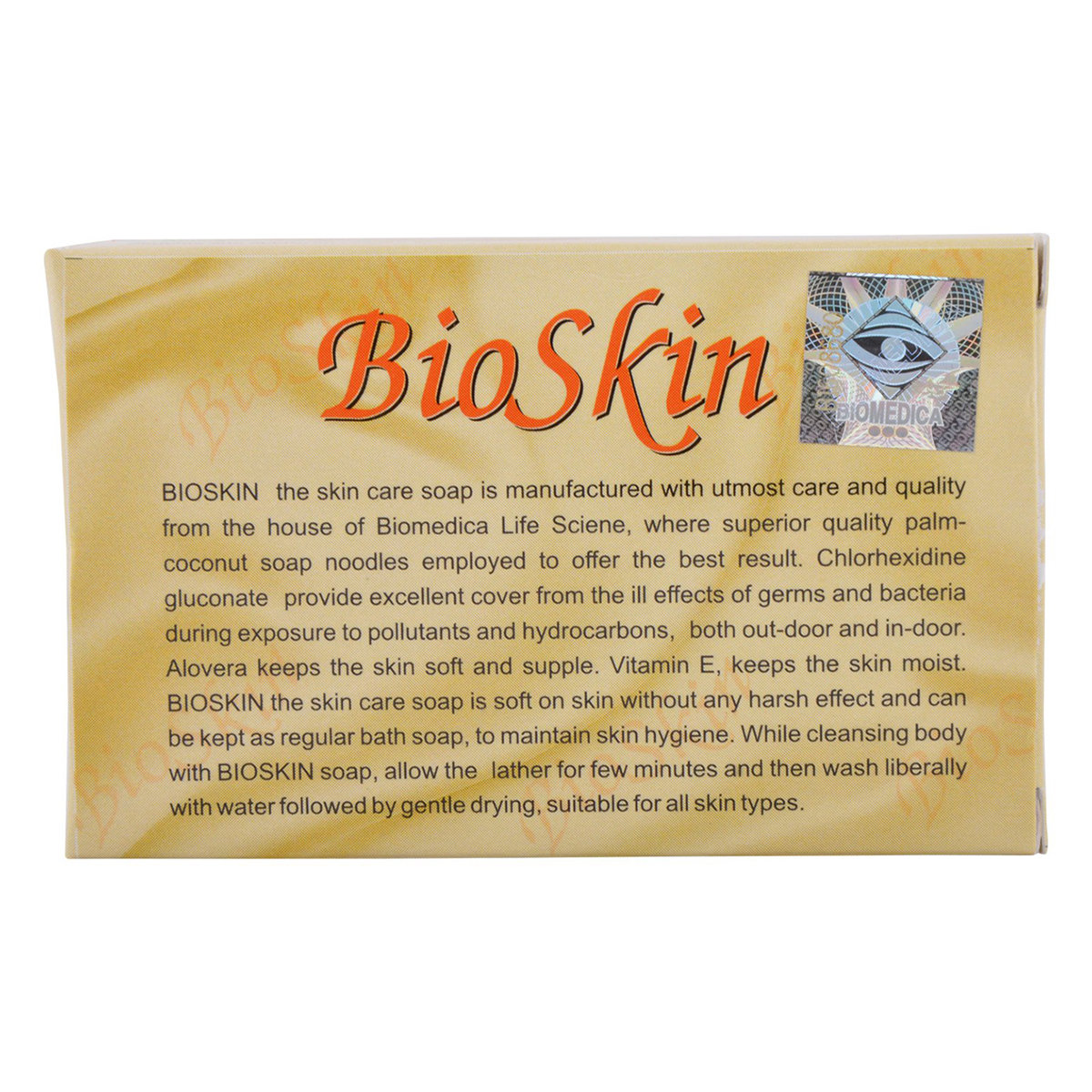Bioskin Soap 75 gm | Aloe Vera, Vitamin E & Chlorhexidine Gluconate | Gentle Cleansing | For All Skin Type, Pack of 1 Bioskin Soap 75 gm | Aloe Vera, Vitamin E & Chlorhexidine Gluconate | Gentle Cleansing | For All Skin Type, Pack of 1