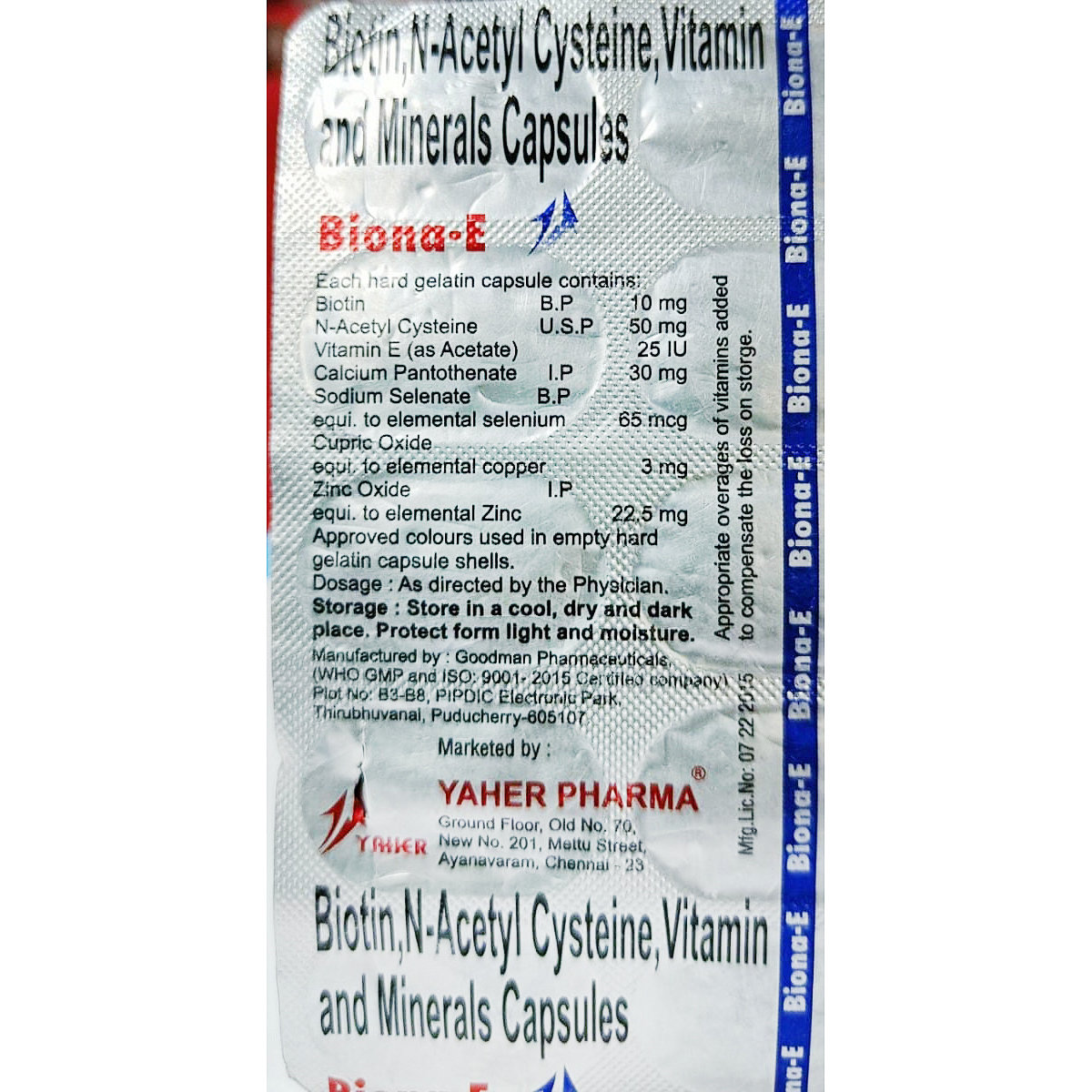 Biona-E Capsule 10's, Pack of 10 CAPSULES Biona-E Capsule 10's, Pack of 10 CAPSULES