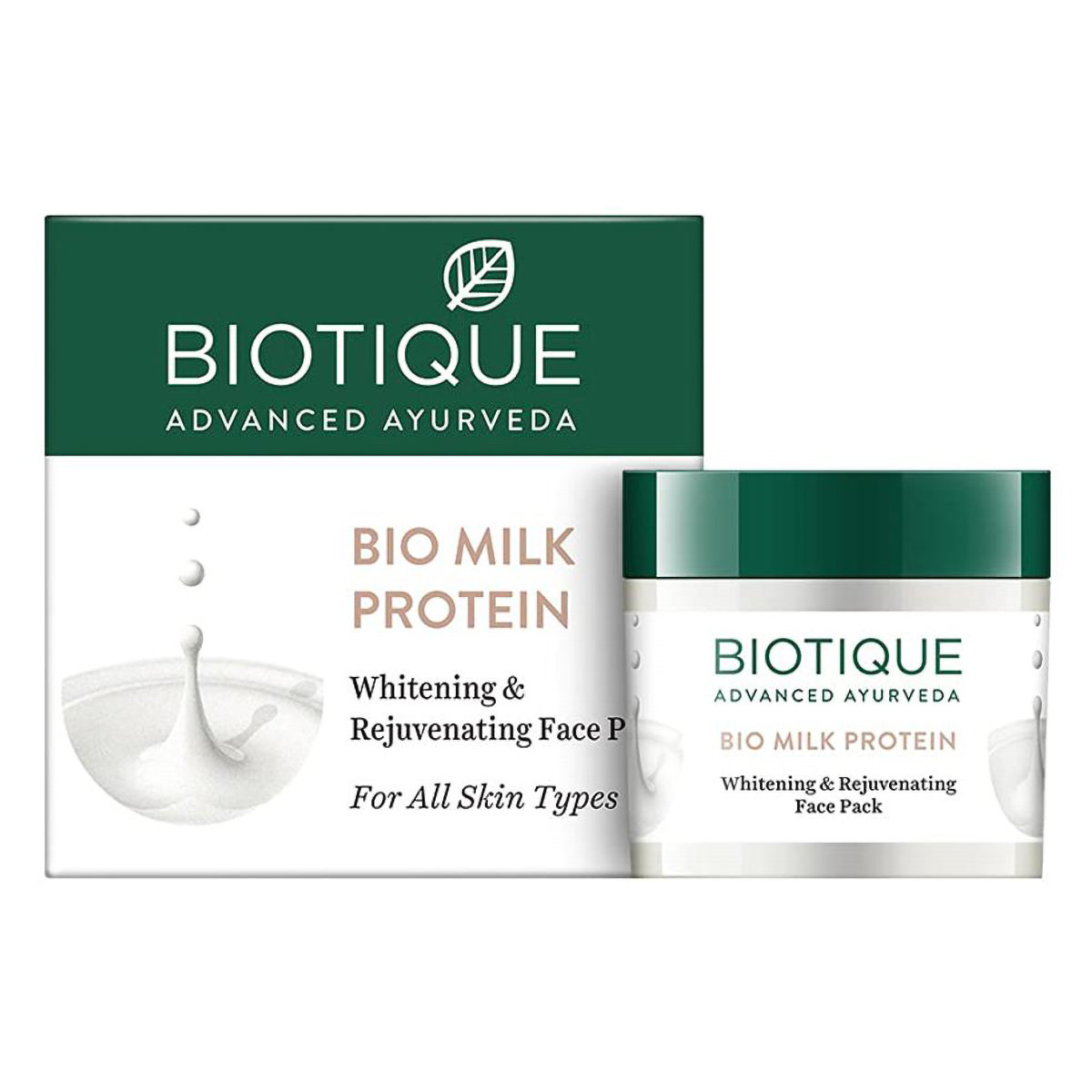 Biotique Bio Milk Protein Whitening & Rejuvenating Face Pack 50 gm | Milk Protein, Wheatgerm, Almond Oil, Honey & Seaweed | Lightens Skin | Moisturise & Rejuvenates Skin | 100% Botanical Extracts | For All Skin Type, Pack of 1 Biotique Bio Milk Protein Whitening & Rejuvenating Face Pack 50 gm | Milk Protein, Wheatgerm, Almond Oil, Honey & Seaweed | Lightens Skin | Moisturise & Rejuvenates Skin | 100% Botanical Extracts | For All Skin Type, Pack of 1